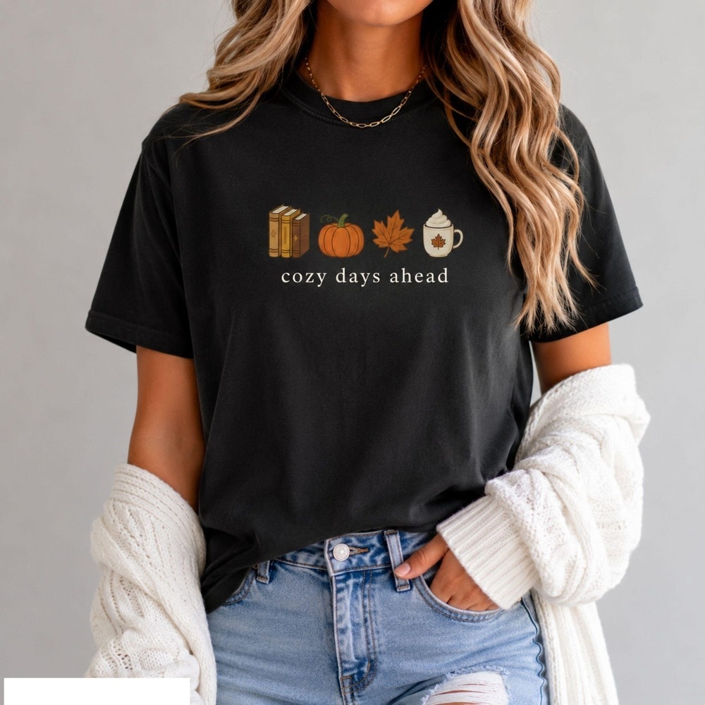 Cozy Days Ahead Shirt, Fall Book Lover Tee